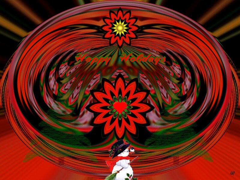 Snowman with Broom — Red