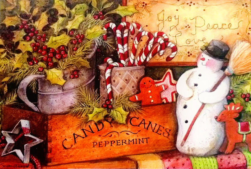 Snowman with Candy Canes