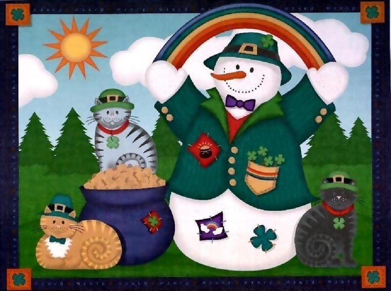 Snowman with Cats