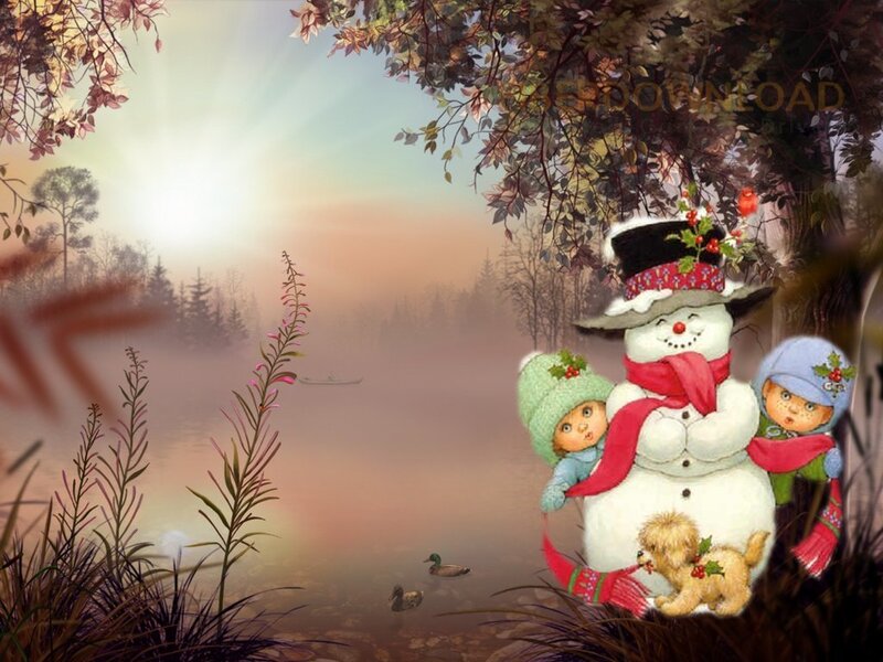 Snowman with Children