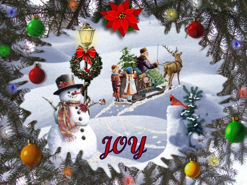 Snowman with Children — White