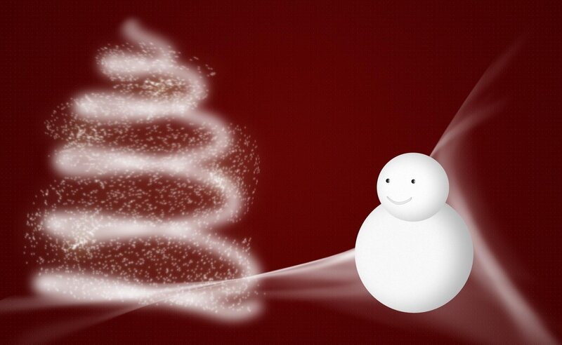 Snowman with Christmas tree