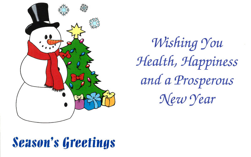 Snowman with Christmas Tree — White