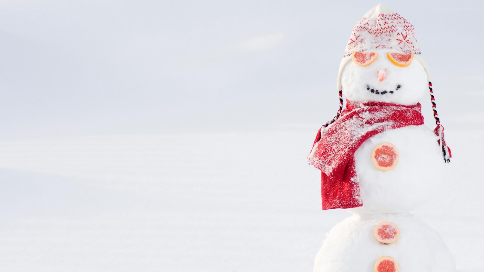 snowman with citrus fruit