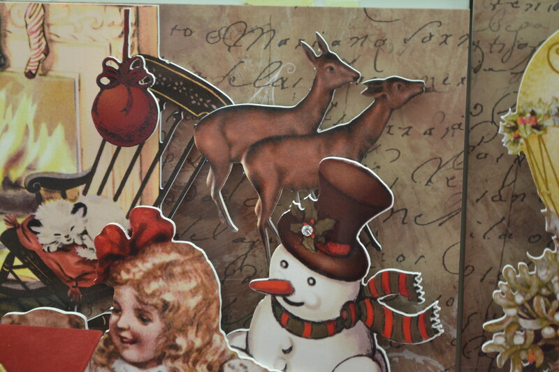 Snowman with Deer and Girl