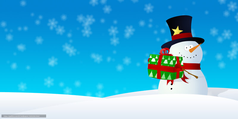 Snowman with gift box