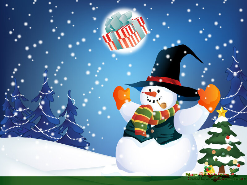 Snowman with Gift