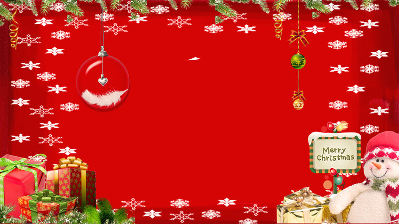 Snowman with Gifts — Red, Festive, Winter