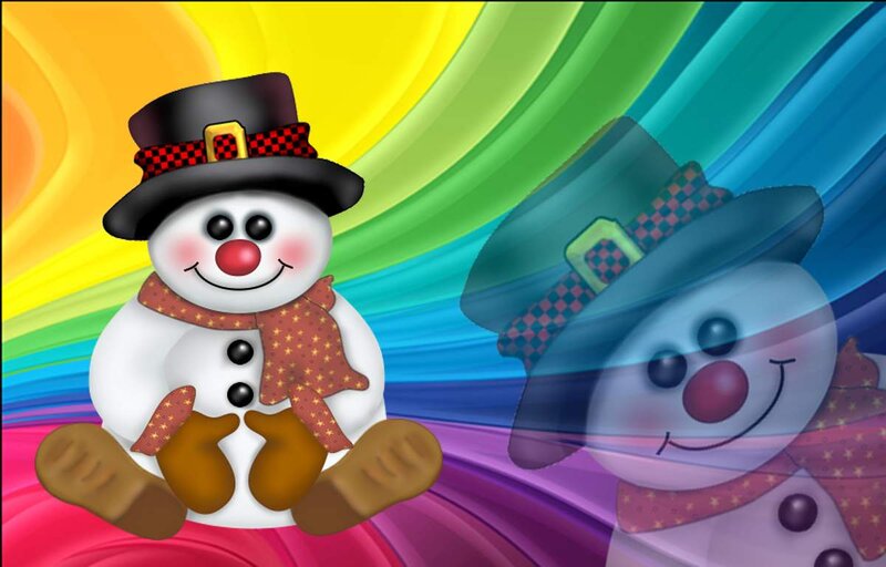 Snowman with Hat — White