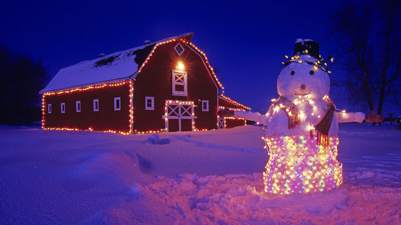 Snowman with Lights