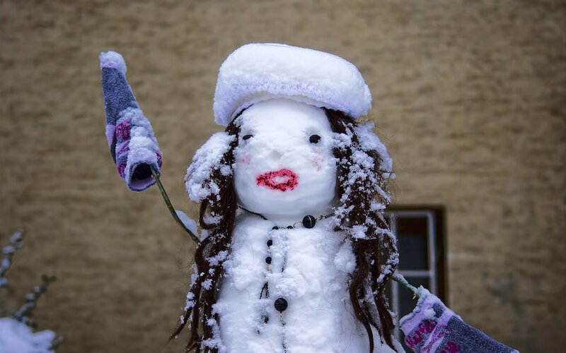 Snowman with Long Hair