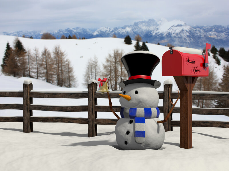 Snowman with Mailbox