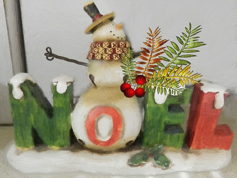 Snowman with Noel Letters