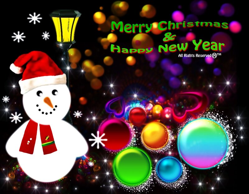 Snowman with Ornaments — Black