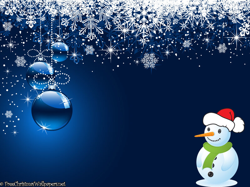 Snowman with Ornaments — Blue, Festive
