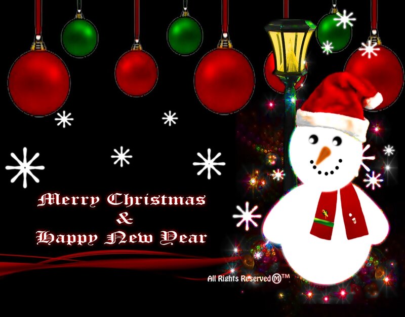 Snowman with Ornaments — Red, Festive