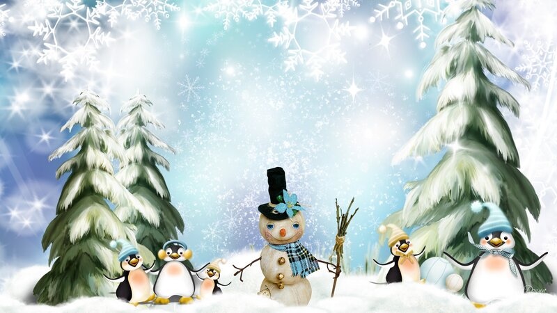 Snowman with Penguins