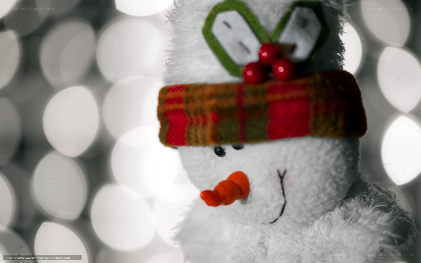 snowman with plaid hat