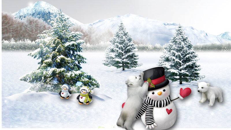 Snowman with Polar Bears