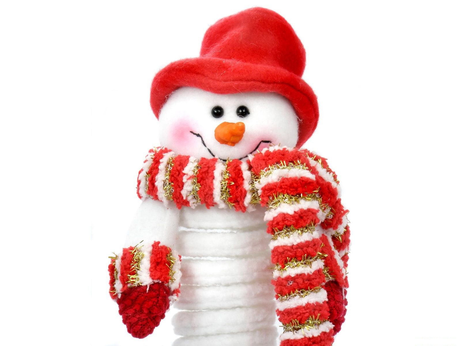 snowman with red hat and scarf