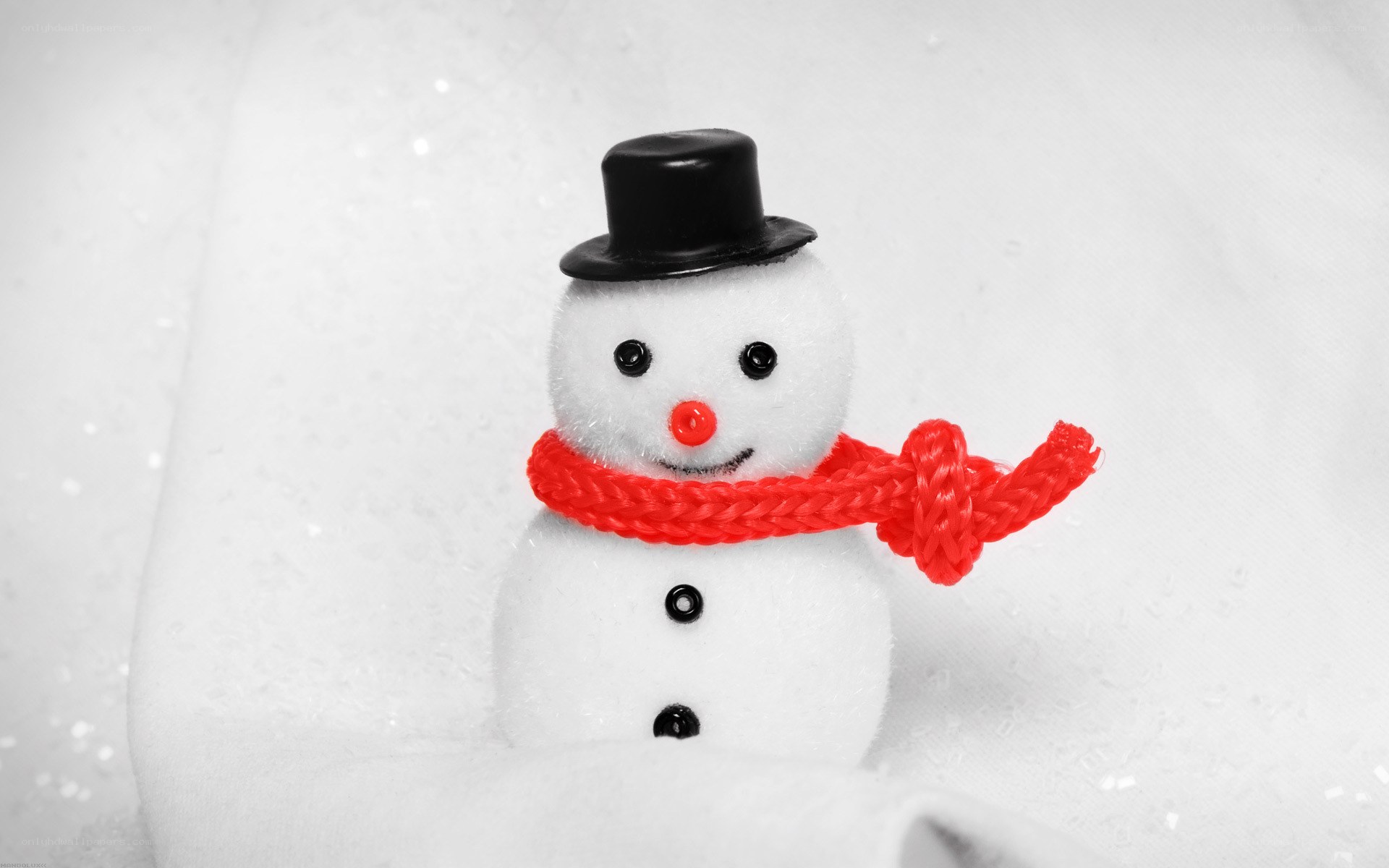snowman with red scarf