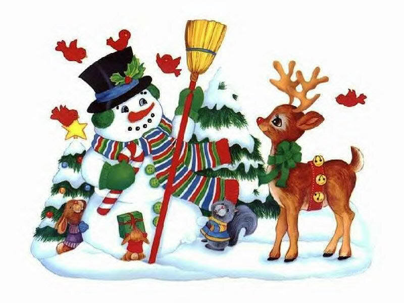 Snowman with Reindeer