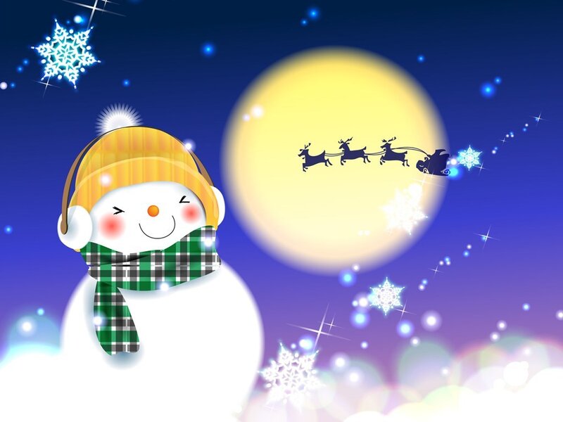 Snowman with Scarf — Blue, Festive