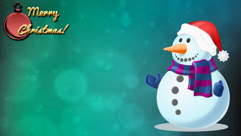 Snowman with Scarf — Green, Festive