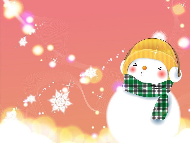 Snowman with Scarf — Pink
