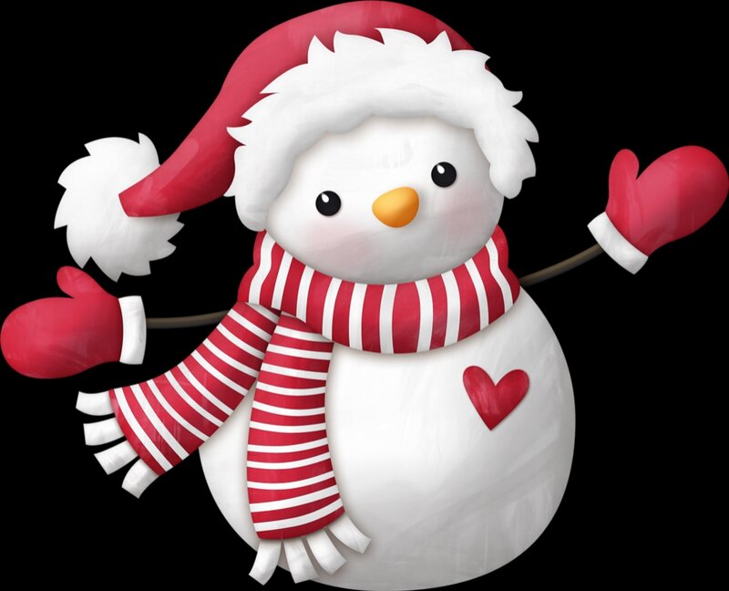 Snowman with Scarf — Red, Festive