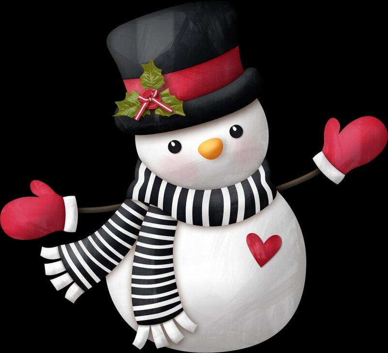 Snowman with Scarf — White, Festive