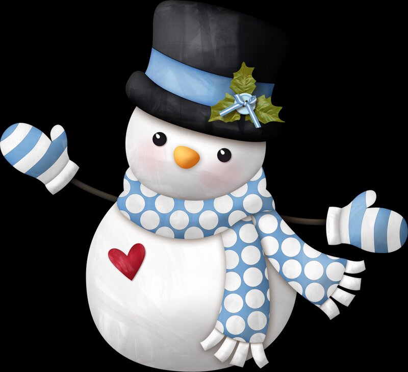 Snowman with Scarf — White, Festive, Winter, Digital Art