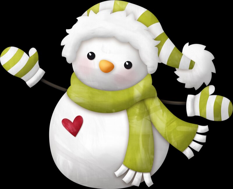 Snowman with Scarf — White, Festive, Winter