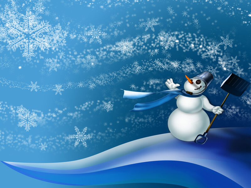 Snowman with Shovel