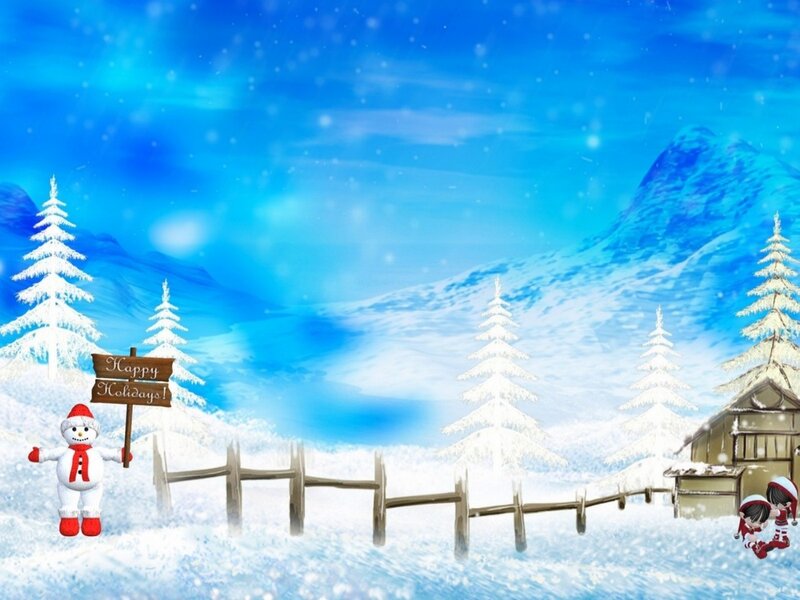 Snowman with Sign — Blue