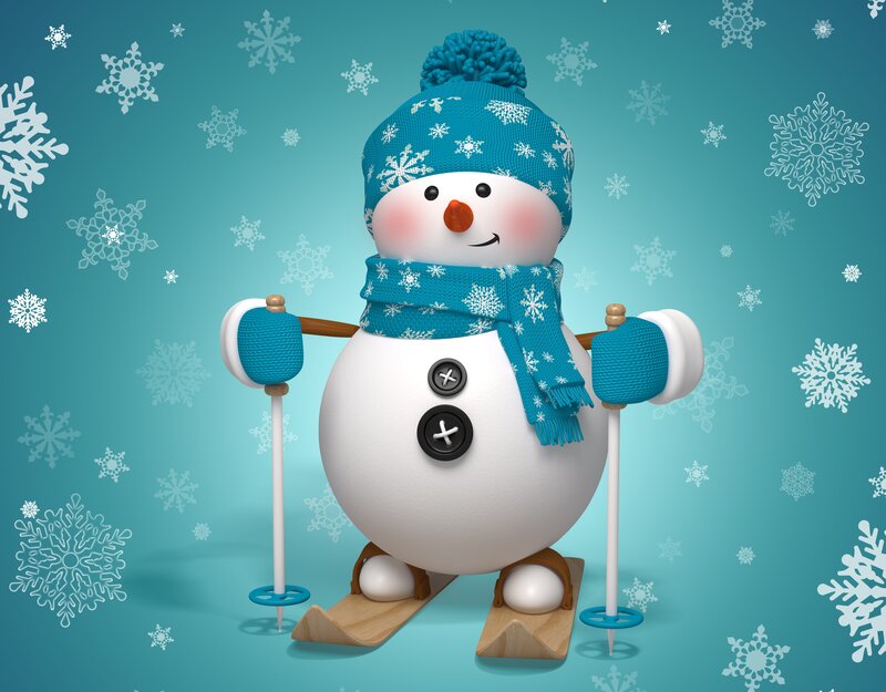 Snowman with Skis