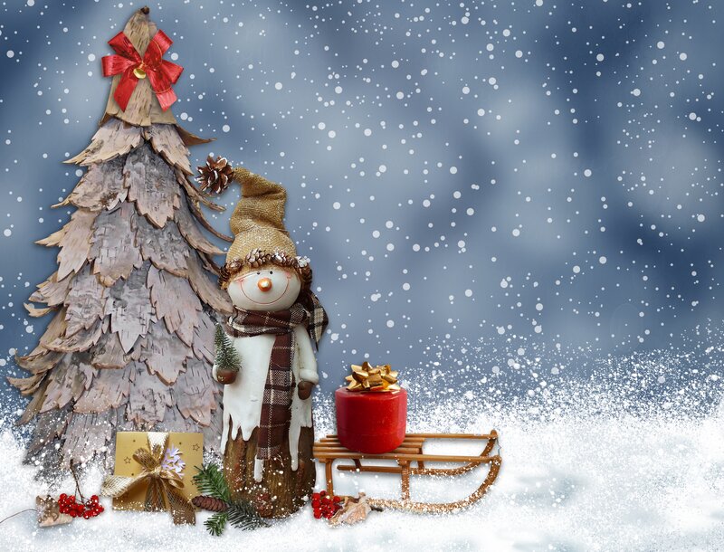 Snowman with Sled