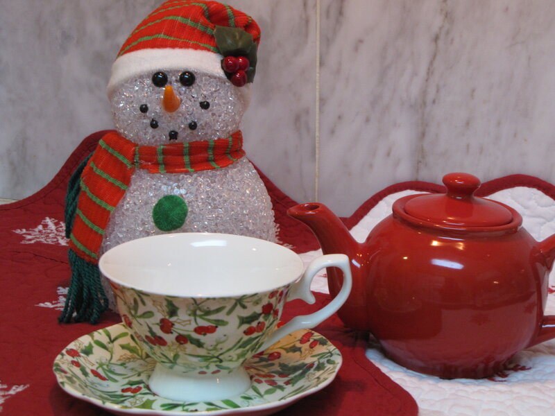 Snowman with Tea Set