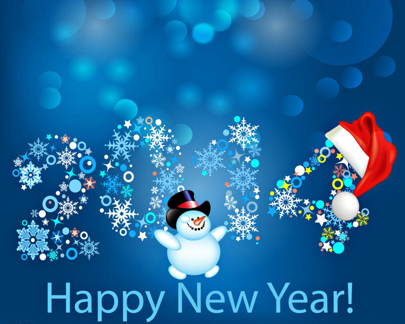 Snowman with Top Hat — Blue, Festive, Winter, Digital Art