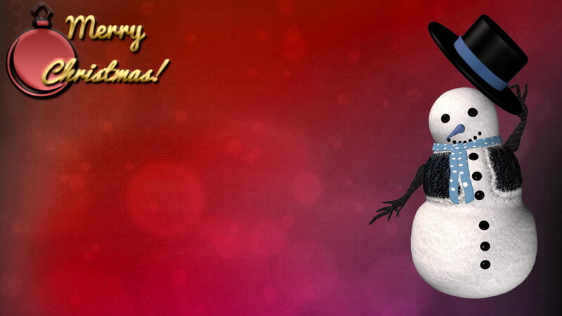 Snowman with Top Hat — Red, Festive