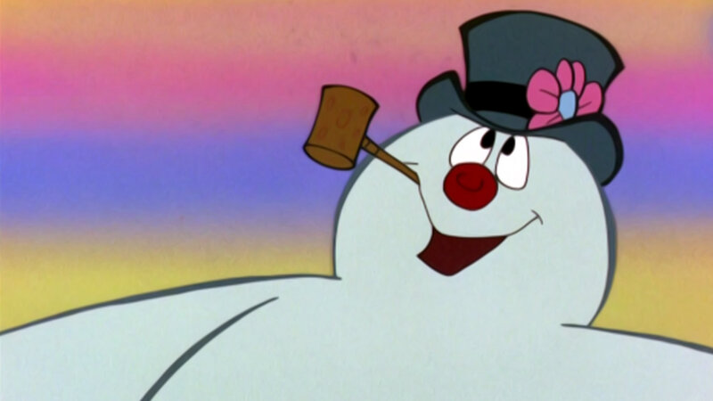 Snowman with Top Hat — White