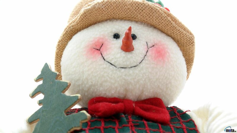 snowman with tree decoration