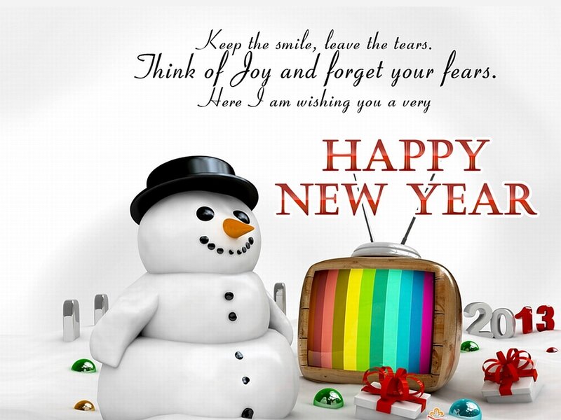 Snowman with TV — White, Festive