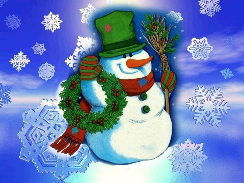 Snowman with Wreath