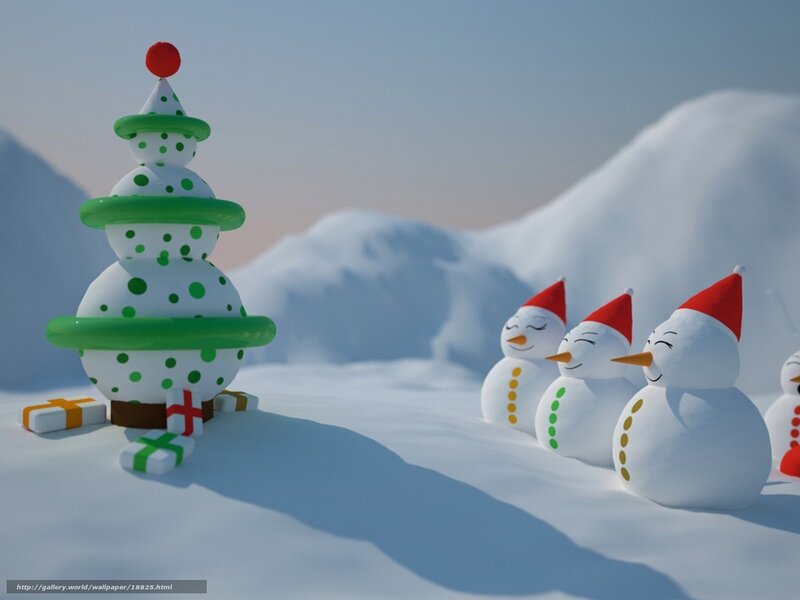 Snowmen and Christmas tree