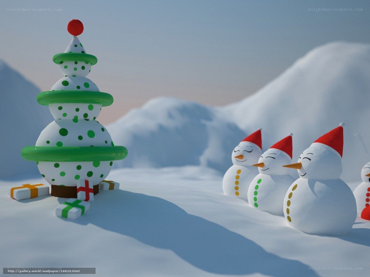 Snowmen and Christmas tree