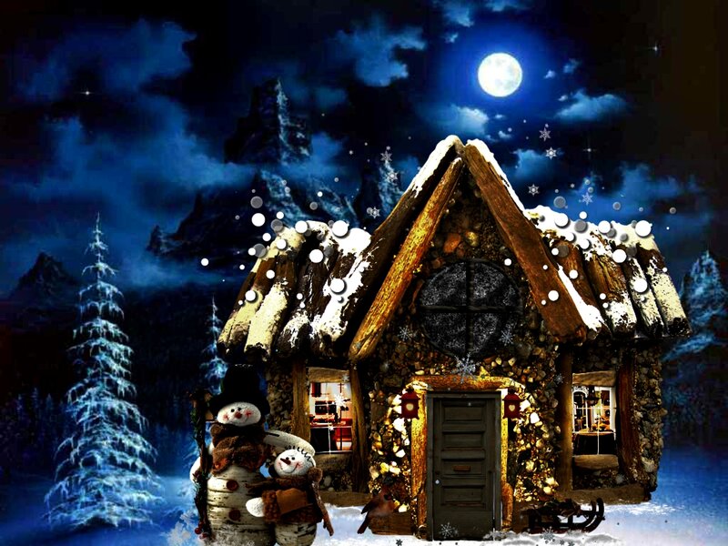 Snowmen by Cabin