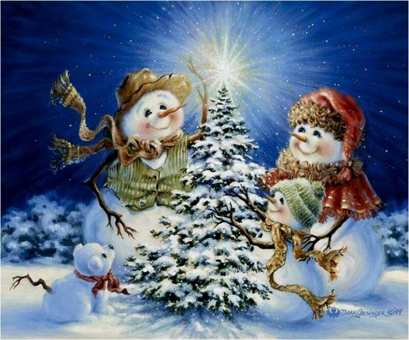 Snowmen Family — Blue