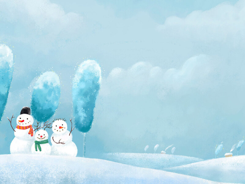 Snowmen Family in Snow