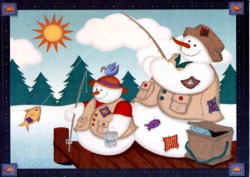 Snowmen Fishing